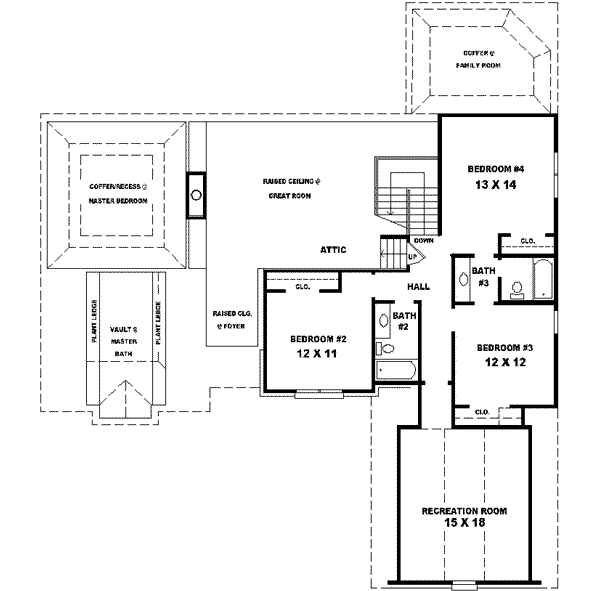 European Floor Plan - Upper Floor Plan #81-571