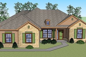 European Exterior - Front Elevation Plan #459-1