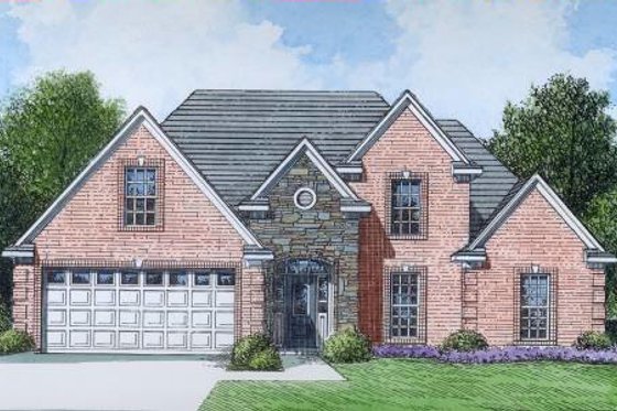 Exterior - Front Elevation for Traditional House Plan #424-79 - 5 bed, 3 bath