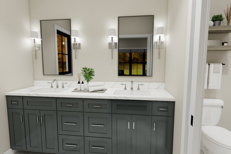 House Blueprint - Interior - Master Bathroom 1 for Craftsman House Plan #51-1388 - 3 bed, 2.5 bath