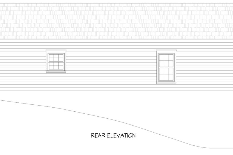House Blueprint - Exterior - Rear Elevation for Country House Plan #932-1406 - 3 bed, 2 bath