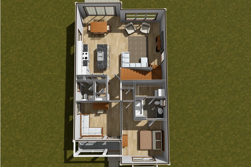 Architectural House Design - Floor Plan - Main Floor 1 for Cottage House Plan #513-2348 - 4 bed, 3.5 bath
