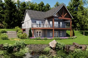 House Blueprint - Country Exterior - Rear Elevation Plan #932-1350