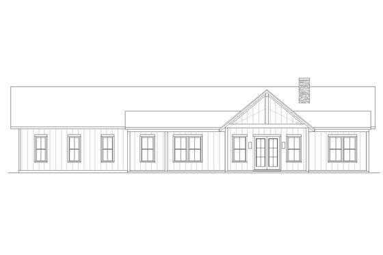 Exterior - Front Elevation 3 for Ranch House Plan #1105-19 - 4 bed, 2 bath
