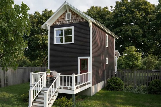 Exterior - Rear Elevation for Craftsman House Plan #79-277 - 2 bed, 1.5 bath