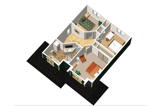 Floor Plan - Upper Floor 1 for Country House Plan #25-4475 - 3 bed, 1 bath
