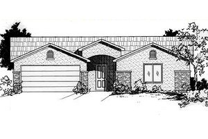 Adobe / Southwestern Exterior - Front Elevation Plan #24-211