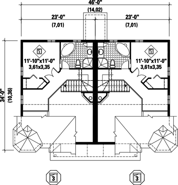 Traditional Floor Plan - Upper Floor Plan #25-4515
