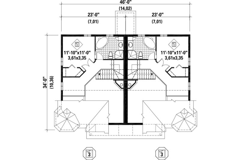 House Blueprint - Floor Plan - Upper Floor for Traditional House Plan #25-4515 - 6 bed, 4 bath