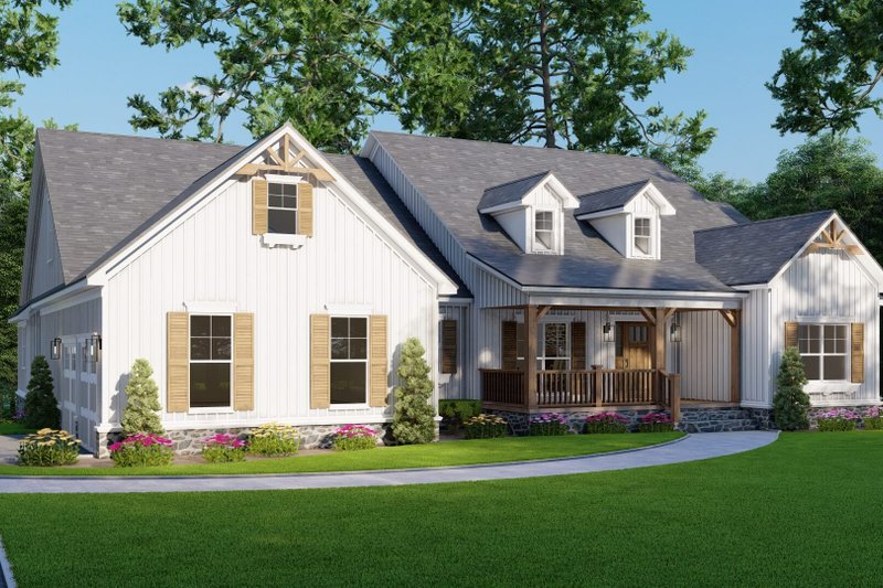 House Blueprint - Exterior - Front Elevation 4 for Farmhouse House Plan #923-424 - 4 bed, 2.5 bath