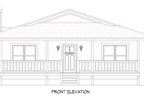 Exterior - Front Elevation 3 for Traditional House Plan #932-496 - 2 bed, 2 bath