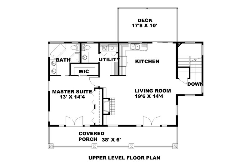 Home Plan - Floor Plan - Upper Floor for Southern House Plan #117-215 - 3 bed, 4 bath