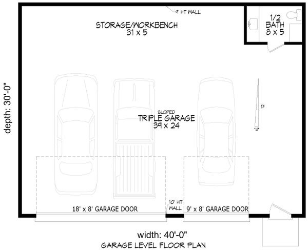 Contemporary Floor Plan - Main Floor Plan #932-1019