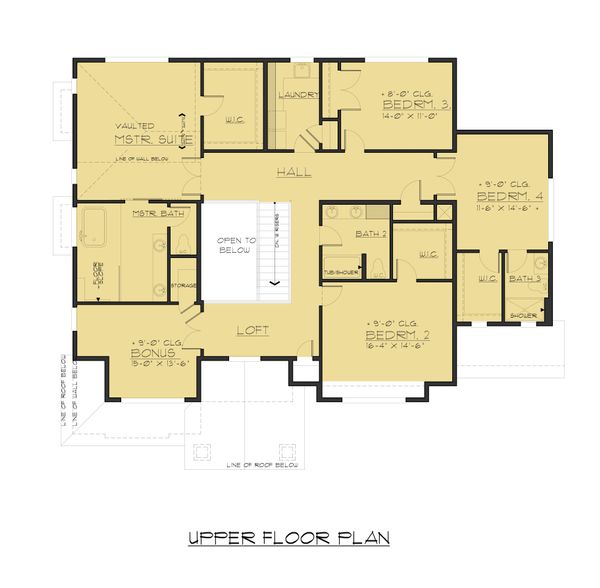 Traditional Floor Plan - Upper Floor Plan #1066-52
