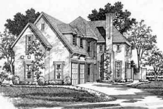 Exterior - Front Elevation for European House Plan #141-126 - 3 bed, 2.5 bath