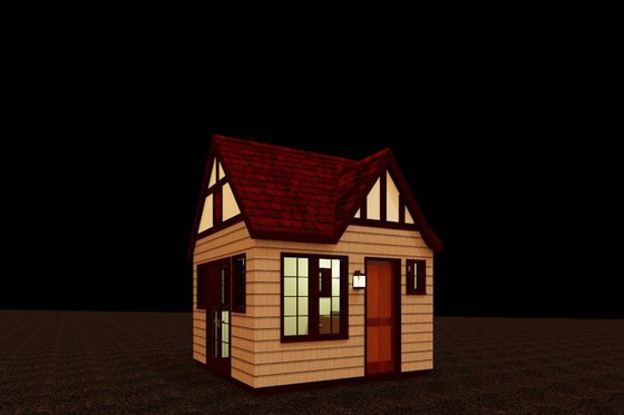 Exterior - Front Elevation for Craftsman House Plan #917-15, 0.5 bath