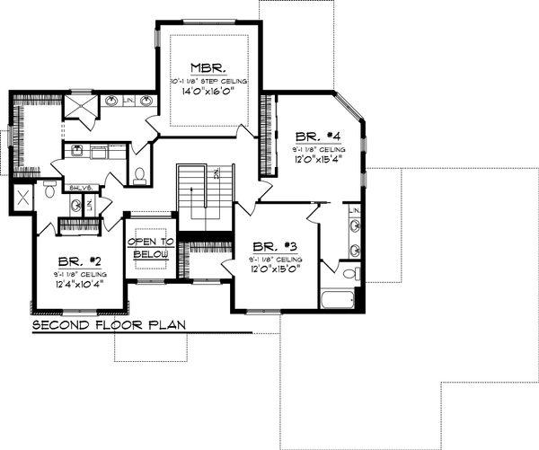 Dream House Plan - Craftsman Floor Plan - Upper Floor Plan #70-1062