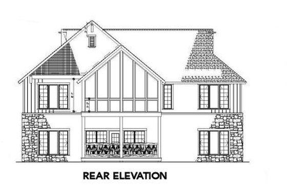 Exterior - Rear Elevation for Farmhouse House Plan #17-2311 - 4 bed, 4 bath