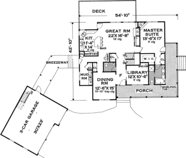 House Plan Design - Country Floor Plan - Main Floor Plan #3-220