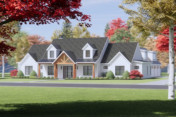 Exterior - Front Elevation 4 for Farmhouse House Plan #1096-34 - 4 bed, 4.5 bath