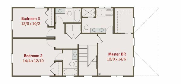 Craftsman Floor Plan - Upper Floor Plan #461-22