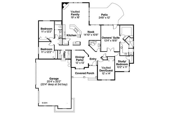 Floor Plan - Main Floor for European House Plan #124-514 - 5 bed, 3 bath
