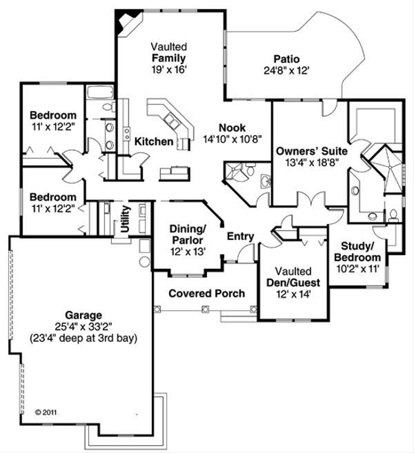 House Plan Design - European Floor Plan - Main Floor Plan #124-514