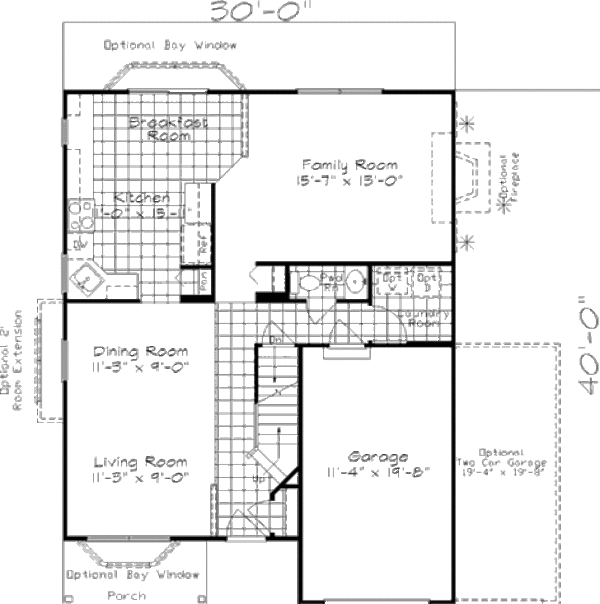 Colonial Floor Plan - Main Floor Plan #320-304