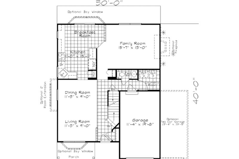 Dream House Plan - Floor Plan - Main Floor for Colonial House Plan #320-304 - 4 bed, 2.5 bath