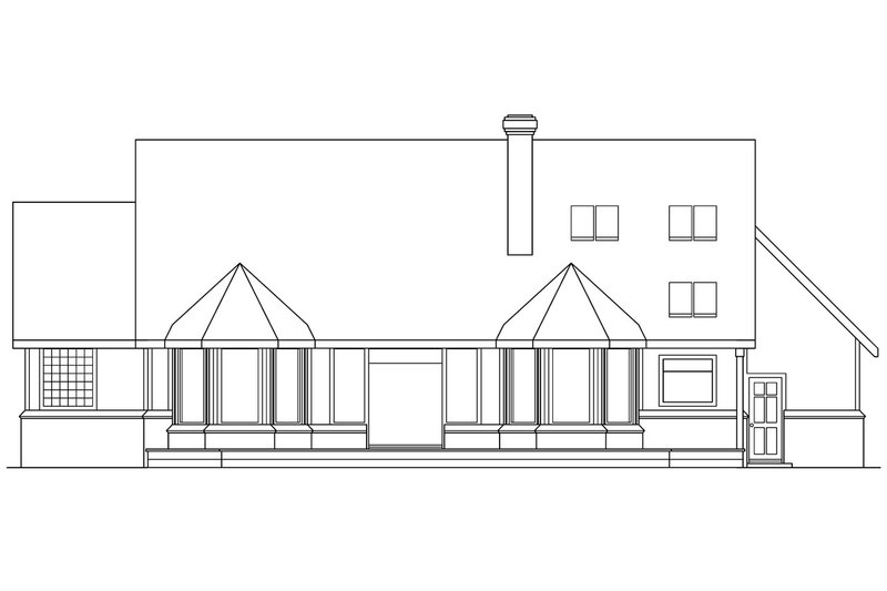 Dream House Plan - Exterior - Rear Elevation for Farmhouse House Plan #124-187 - 4 bed, 3 bath