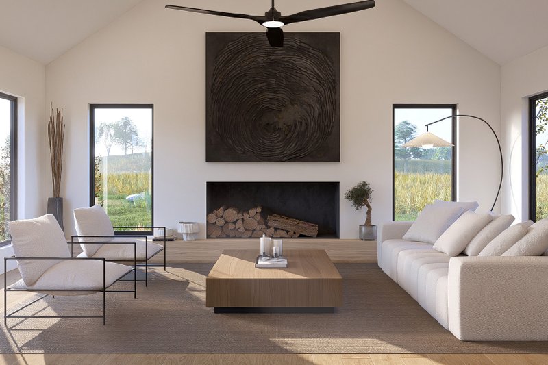 Architectural House Design - Interior - Family Room for Barndominium House Plan #455-406 - 3 bed, 2 bath