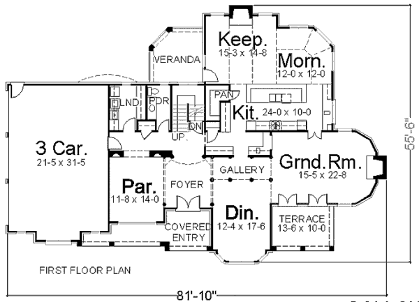 Home Plan - European Floor Plan - Main Floor Plan #119-240