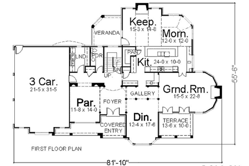 Dream House Plan - Floor Plan - Main Floor for European House Plan #119-240 - 4 bed, 3.5 bath