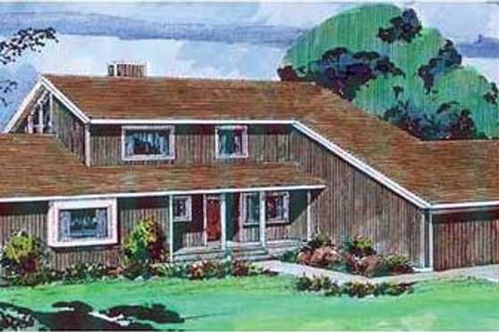 Exterior - Front Elevation for Country House Plan #320-455 - 3 bed, 3 bath