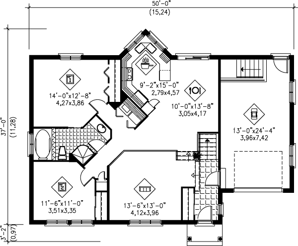 Ranch Floor Plan - Main Floor Plan #25-1152