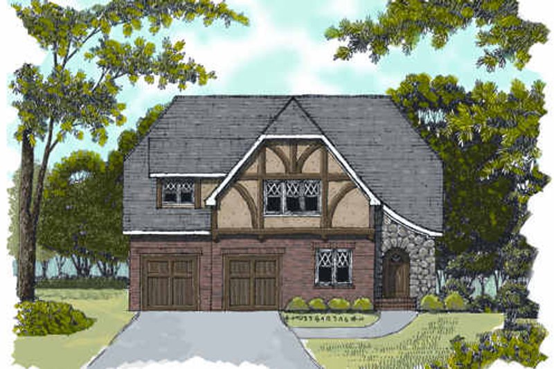 Home Plan - Tudor Exterior - Front Elevation Plan #413-135