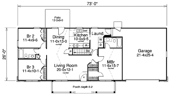 Home Plan - Ranch Floor Plan - Main Floor Plan #57-339