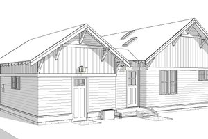 Exterior - Rear Elevation for Craftsman House Plan #895-156 - 2 bed, 2 bath