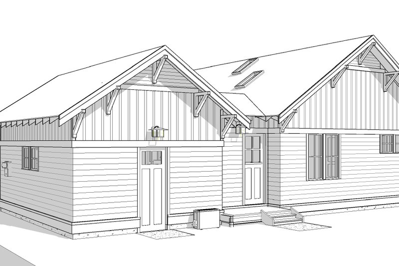 Home Plan - Exterior - Rear Elevation for Craftsman House Plan #895-156 - 2 bed, 2 bath