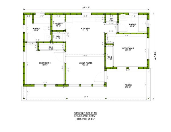 Ranch Floor Plan - Main Floor Plan #1106-137