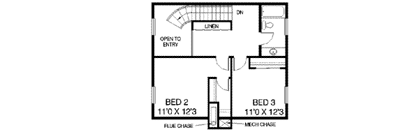 Home Plan - Traditional Floor Plan - Upper Floor Plan #60-554