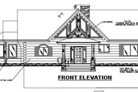 Exterior - Other Elevation for Log House Plan #117-105 - 4 bed, 3 bath
