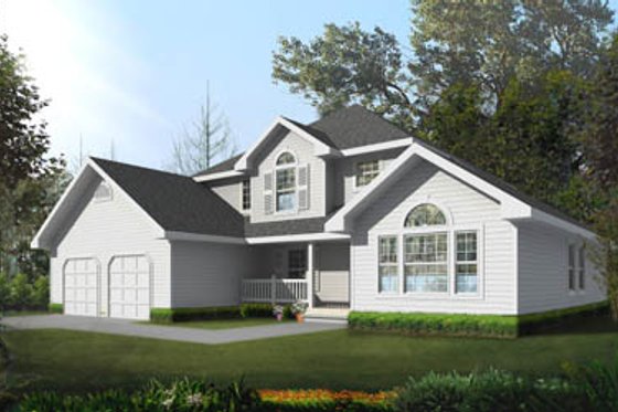 Exterior - Front Elevation for Traditional House Plan #100-447 - 3 bed, 2.5 bath