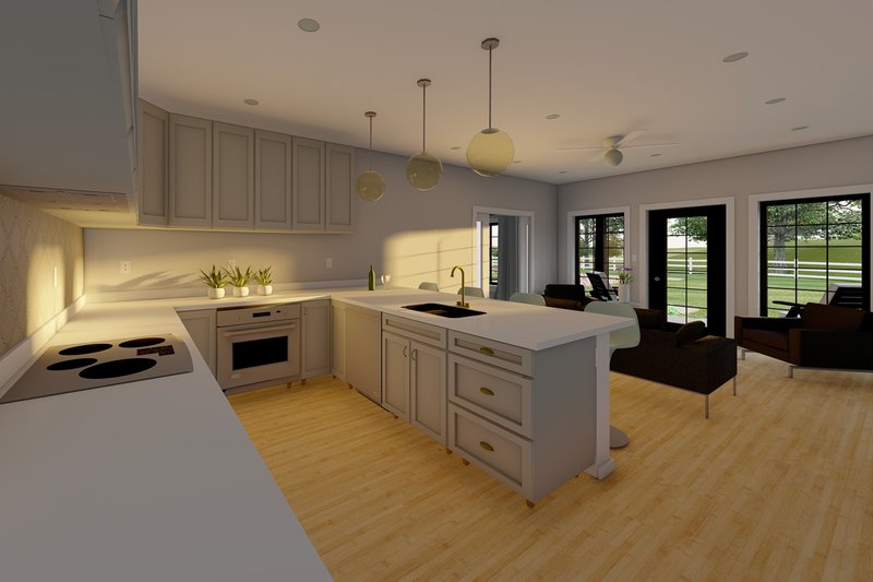Architectural House Design - Interior - Kitchen 1 for Farmhouse House Plan #126-234 - 3 bed, 2 bath