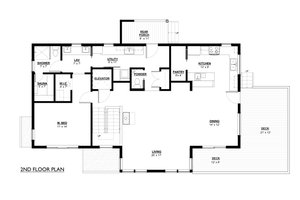 Floor Plan - Main Floor for Craftsman House Plan #890-12 - 2 bed, 2.5 bath
