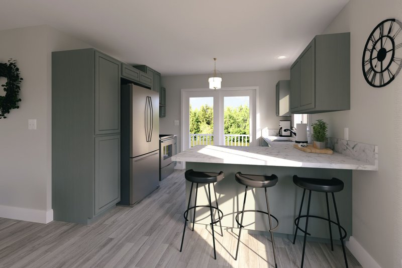 Architectural House Design - Interior - Kitchen for Cottage House Plan #44-268 - 2 bed, 1 bath