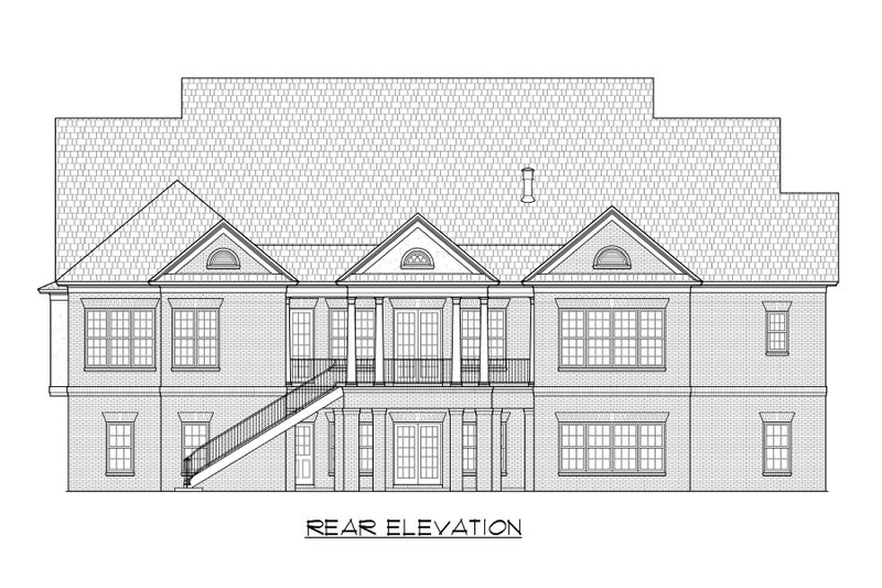 House Plan Design - Exterior - Rear Elevation for Classical House Plan #1054-81 - 4 bed, 3.5 bath