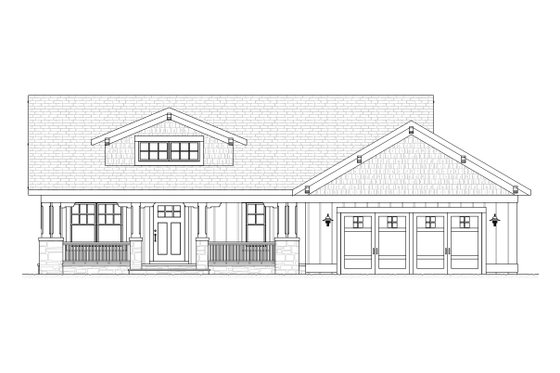 Exterior - Front Elevation 4 for Traditional House Plan #901-109 - 3 bed, 2.5 bath