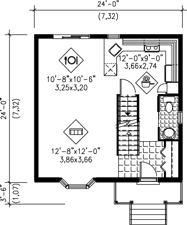 Victorian Floor Plan - Main Floor Plan #25-2002