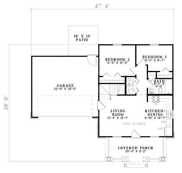 House Blueprint - Farmhouse Floor Plan - Main Floor Plan #17-2294